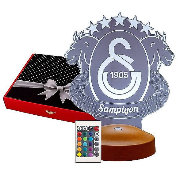 Geschenkelampe LED Nachttischlampe Galatasaray Fanartikel 3D günstig online kaufen