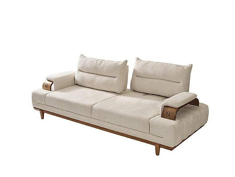 JVmoebel Sofa Stilvolles Weißes Braunes Sofas Set Gepolsterter Sessel 3+3+1 günstig online kaufen