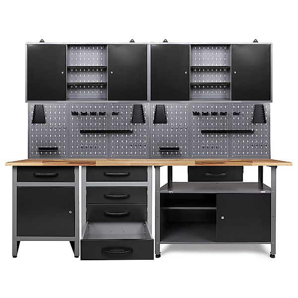 Ondis24 Werkbank Set Tüftler 240 cm 2 Schränke Werkstatt günstig online kaufen