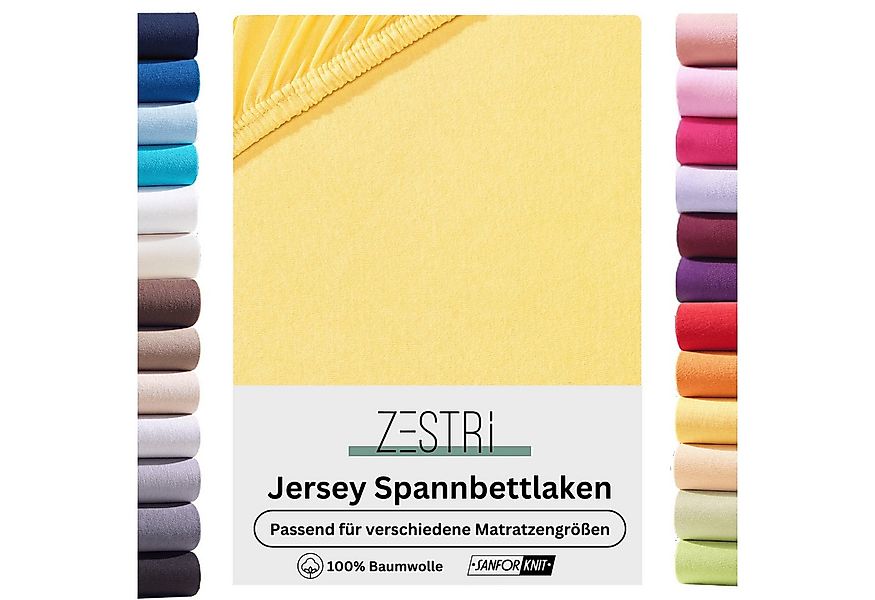 Zestri Spannbettlaken Jersey für normale Matratzen, Boxspringbett, Wasserbe günstig online kaufen