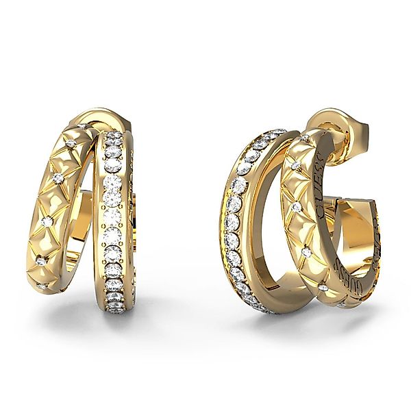 Guess Paar Creolen Creolen zweireihig Goldfarben günstig online kaufen