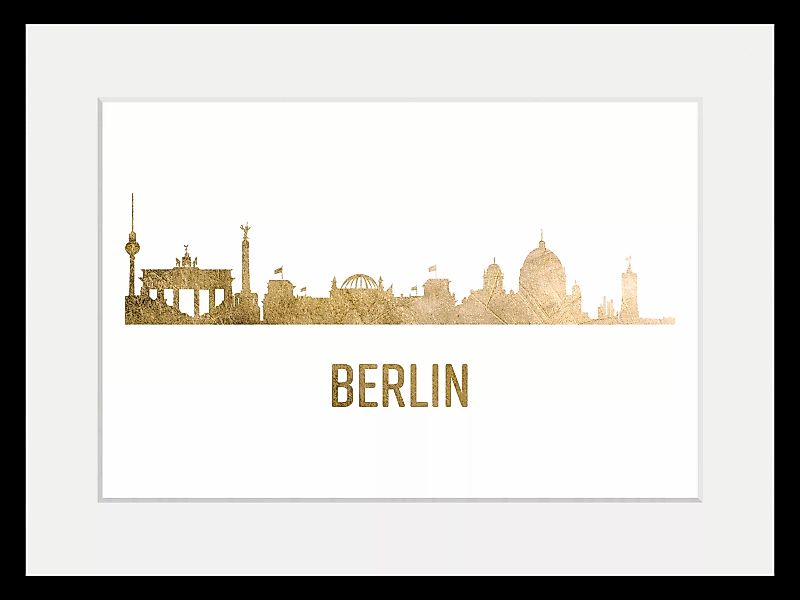 queence Bild »Berlin Skyline GOLD«, Städte-Schriftzug-Deutschland-Stadt-Ber günstig online kaufen