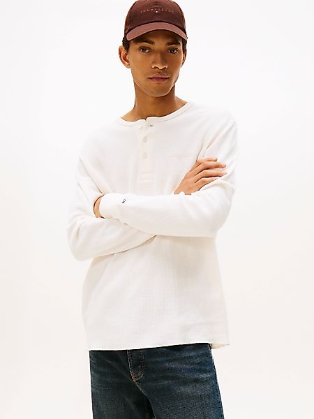 Tommy Jeans Henleyshirt "TJM WAFFLE SCRIPT HENLEY", Rundhals, slim fit, mit günstig online kaufen