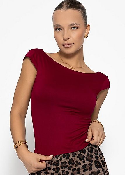 SASSYCLASSY T-Shirt T-Shirt Damen mit tiefem Rückenausschnitt Figurbetontes günstig online kaufen