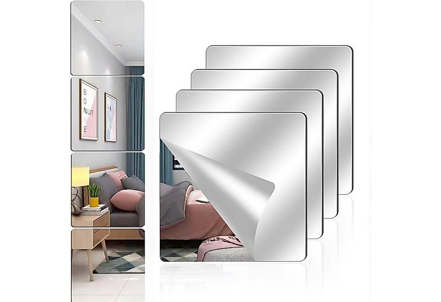 Mutig Wandspiegel 4 Stück Klebespiegel Selbstklebend, Spiegel zum Kleben 20 günstig online kaufen