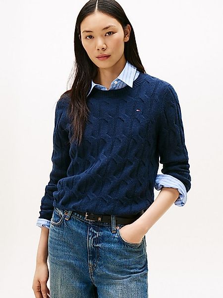 Tommy Hilfiger Strickpullover SOFT WOOL CABLE C-NK mit Zopfmuster, aus rein günstig online kaufen