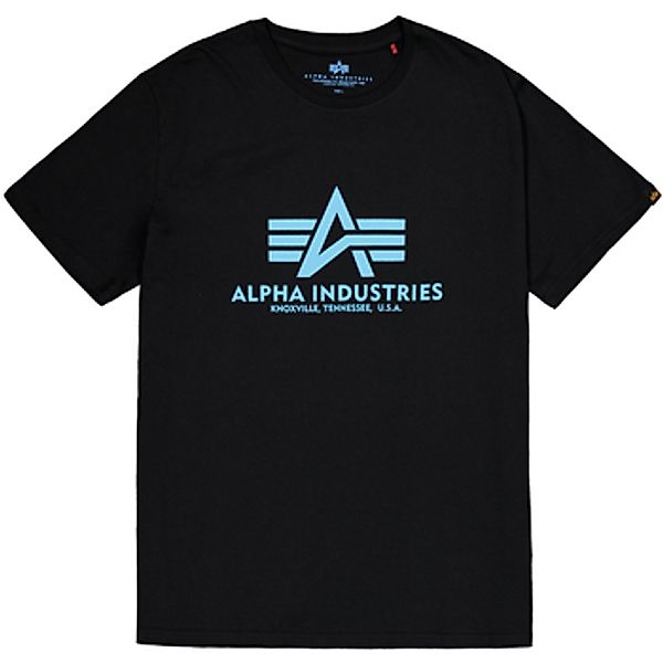 Alpha Industries  T-Shirts & Poloshirts Basic T-Shirt - black/blue günstig online kaufen