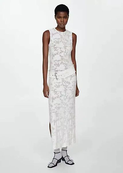 Jacquard-Kleid mit Schlitz günstig online kaufen