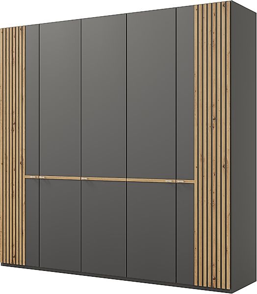 Musterring Kleiderschrank "Isabelle" Lamellen in Eiche, Griffe in schwarz, günstig online kaufen