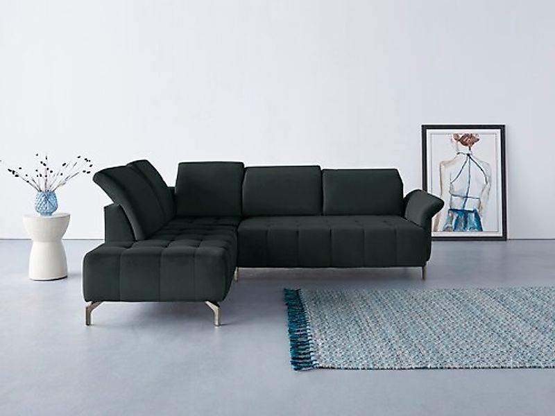 Home affaire Ecksofa »Fresh L-Form« Federkern, wahlweise Kopfteilverstellun günstig online kaufen