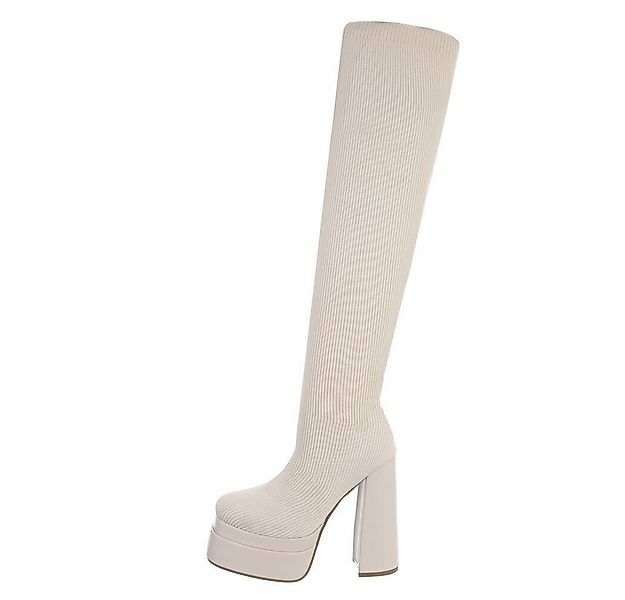Ital-Design Damen Party & Clubwear Overkneestiefel Blockabsatz High-Heel St günstig online kaufen