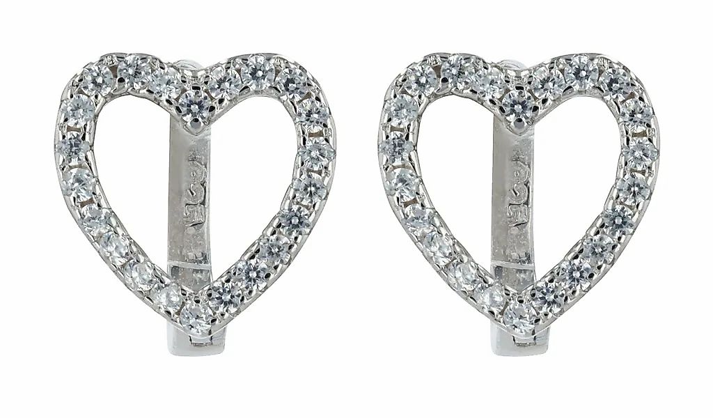 Adelia´s Klappcreolen "Damen Ohrringe – Klappcreole Herz aus 925 Silber" Pe günstig online kaufen