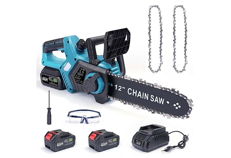 XERSEK Akku-Kettensäge 12-Zoll Elektro Kettensäge mit 8000mAh Akku 1000W As günstig online kaufen