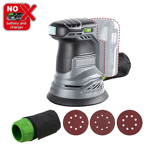LUX-TOOLS Akku-Exzenterschleifer 1 PowerSystem A-EXS-20/125 günstig online kaufen