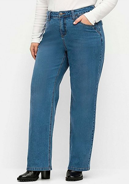 Sheego Bequeme Jeans Weite Jeans ELLA für kräftige Oberschenkel und Waden günstig online kaufen