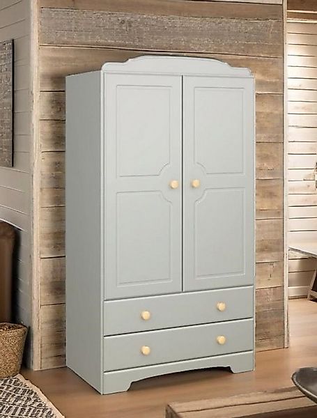 dynamic24 Kleiderschrank Liv 2-türig mit Schubladen grau günstig online kaufen