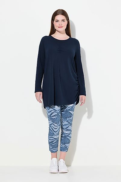 Ulla Popken Longshirt Longshirt drapiert Rundhals günstig online kaufen