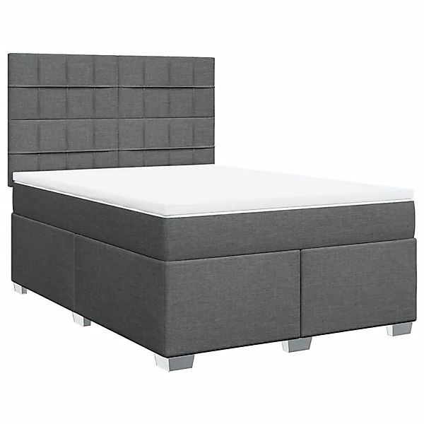 vidaXL Boxspringbett mit Matratze Dunkelgrau 140x200 cm Stoff 3292812 günstig online kaufen