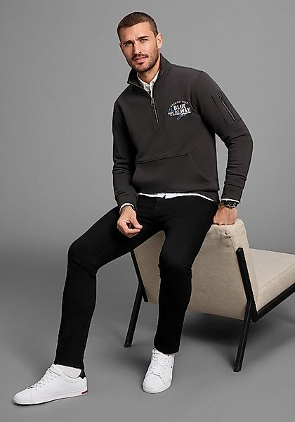 DELMAO Sweatshirt Troyer mit moderner Ärmeltasche günstig online kaufen