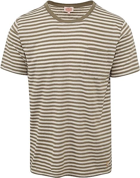 Armor-Lux T-Shirt Leinen Streifen Grün - Größe XL günstig online kaufen