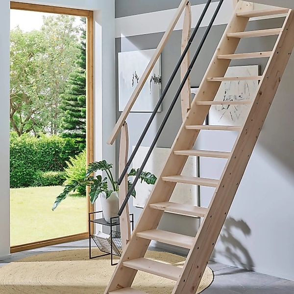 Treppen Intercon Raumspartreppe Living für 245 - 285 cm Geschosshöhe Holztr günstig online kaufen