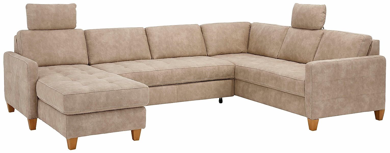 Home affaire Wohnlandschaft "Earl U-Form", wahlweise auch mit Bettfunktion günstig online kaufen