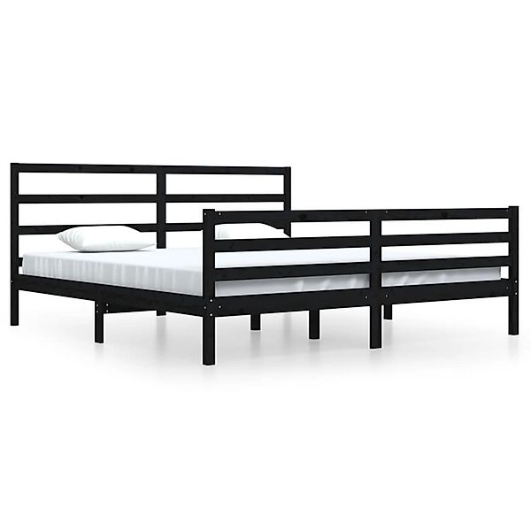 vidaXL Massivholzbett Schwarz Kiefer 200x200 cm1083970 günstig online kaufen