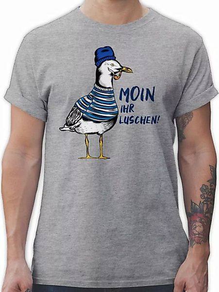 Shirtracer T-Shirt Moin ihr Luschen - Coole Möwe - Schwarz Sprüche Statemen günstig online kaufen