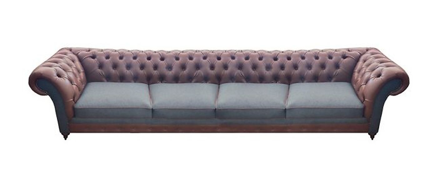 Xlmoebel Sofa Braunes Chesterfield-Sofa aus Leder für vier Personen, 1 Teil günstig online kaufen