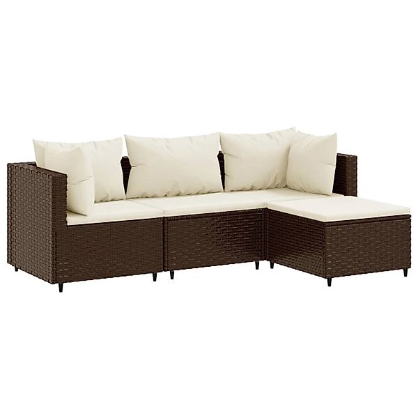 vidaXL Gartenlounge-Set 4-tlg. Garten-Lounge-Set mit Kissen günstig online kaufen
