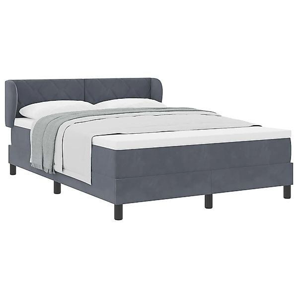 vidaXL Boxspringbett mit Matratze Dunkelgrau 140 x 190 cm Samt 3340437 günstig online kaufen