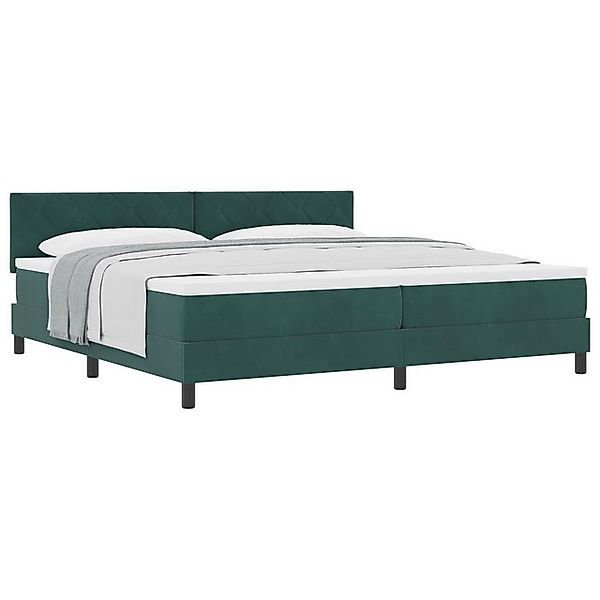 vidaXL Bett Boxspringbett mit Matratze Dunkelgrün 200x200 cm Samt (1-tlg) günstig online kaufen