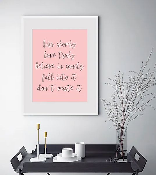 queence Bild »kiss slowly« Liebessprüche   Motivationsbilder   Schriftzüge günstig online kaufen