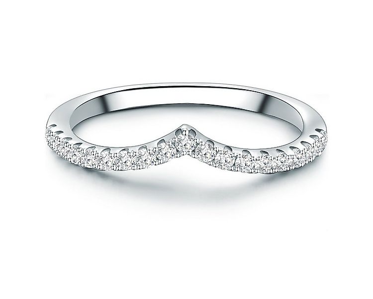 Trilani Silberring Damen-Ring aus 925 Sterling Silber, mit Zirkonia in V-Op günstig online kaufen