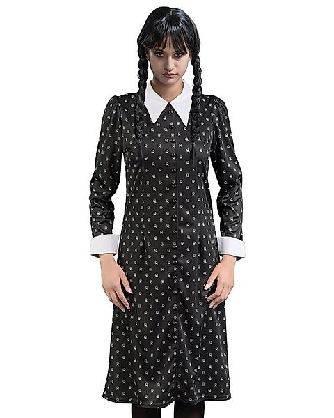 CHAKS Hexen-Kostüm Kostüm 'Wednesday' für Damen, Print Kleid Schwarz günstig online kaufen