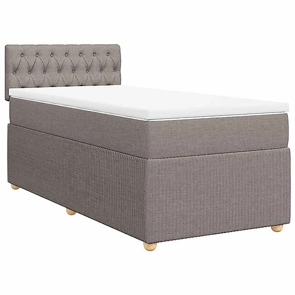 vidaXL Boxspringbett mit Matratze Taupe 100x200 cm Stoff 3289678 günstig online kaufen