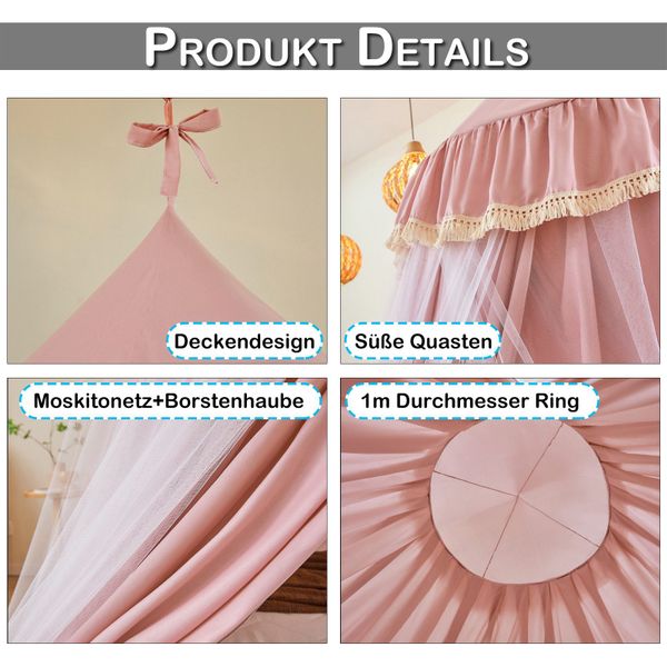 Sunicol Moskitonetz Doppelschicht Moskitonetz, Bett Baldachin, günstig online kaufen