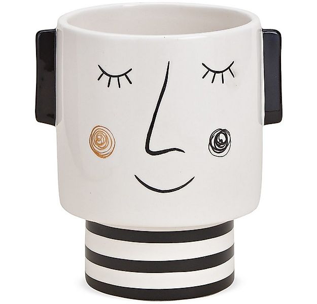 matches21 HOME & HOBBY Blumentopf Blumentopf Gesicht & Ohren Keramik schwar günstig online kaufen