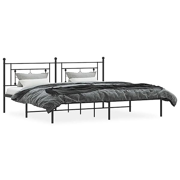 vidaXL Bettgestell mit Kopfteil Metall Schwarz 200x200 cm 374346 günstig online kaufen