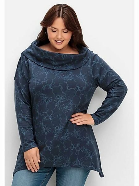 Sheego Sweatshirt Große Größen mit Alloverdruck, in Zipfelform günstig online kaufen