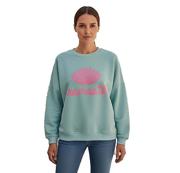 Miss Goodlife Sweatshirt MG13593 Roundneck „Namasté Peace Double“ – Hellbla günstig online kaufen