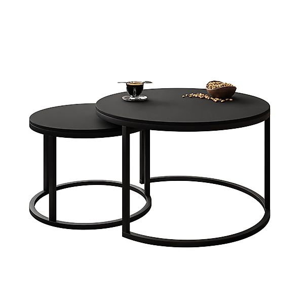 Lookway Couchtisch CIRI 2in1 Schwarzmatt (2er günstig online kaufen