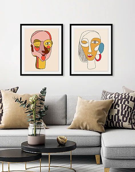 queence Bild »Santana« Abstrakt   Figuren   Gesicht   Kunst 1 Stk. tlg. HD günstig online kaufen