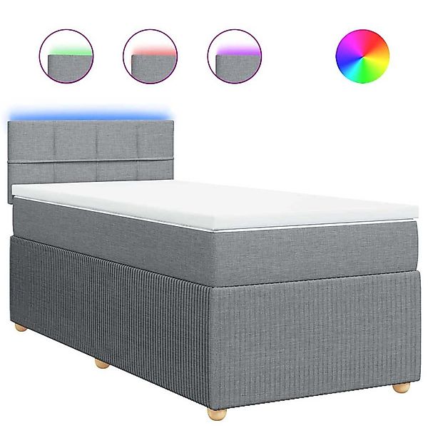 vidaXL Boxspringbett mit Matratze Hellgrau 90x190 cm Stoff 3289611 günstig online kaufen