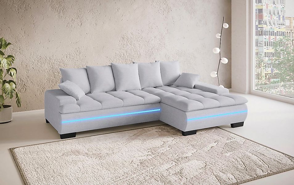 Mr. Couch Ecksofa "Haiti II, L-Form", RGB-LED Beleuchtung, Kaltschaum, wahl günstig online kaufen
