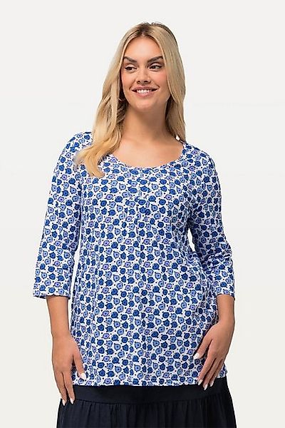 Ulla Popken Longsleeve Shirt Blüten A-Linie günstig online kaufen