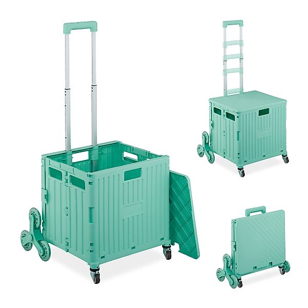 relaxdays Einkaufstrolley klappbar + Deckel 8 günstig online kaufen