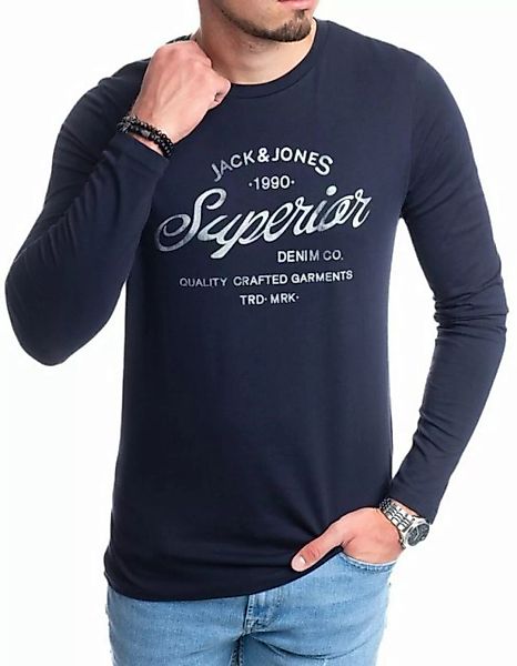 Jack & Jones Langarmshirt aus Baumwolle, mit Print vorne günstig online kaufen
