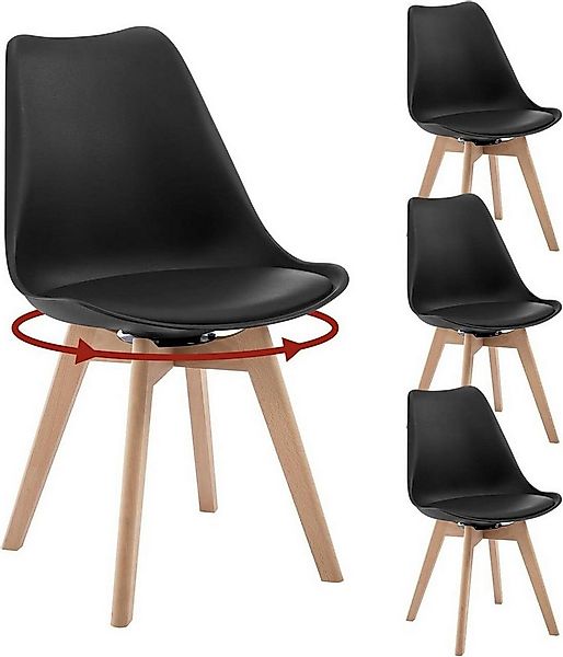 Woltu Esszimmerstuhl (4 St), drehbar 4er Set, Drehstuhl Polsterstuhl, aus M günstig online kaufen