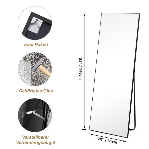 HORLIMER Ganzkörperspiegel Flexibler Standspiegel Wandspiegel, Klare günstig online kaufen